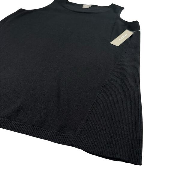 Chicos Knit Tank Top Black Under Shirt Size Medium Stretchy Dressy NEW - Picture 3 of 7